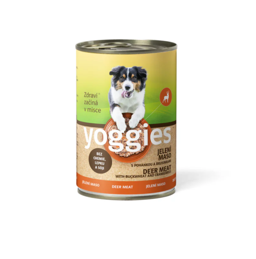 Yoggies jelení konzerva s pohankou a brusinkami