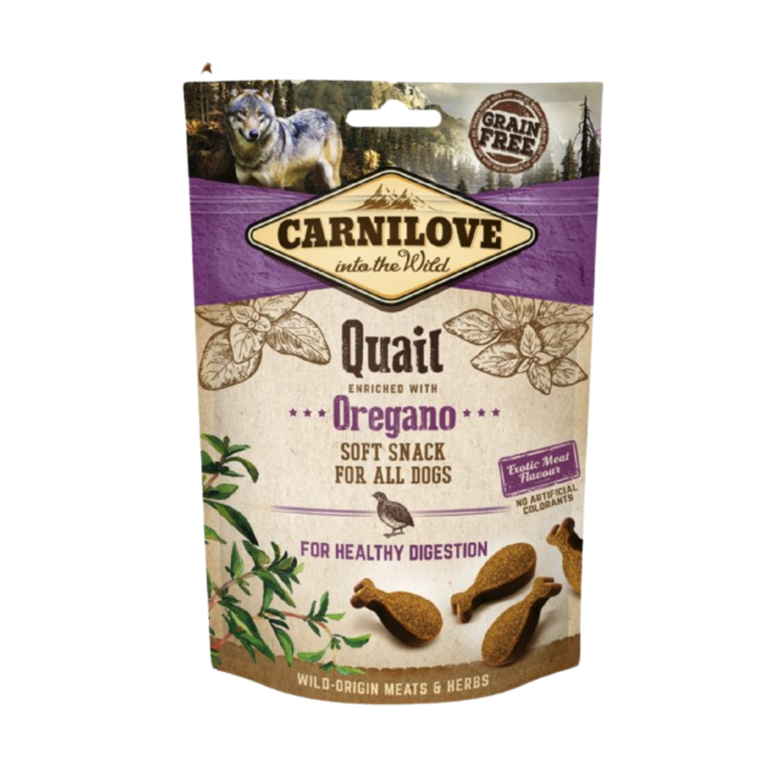 CARNILOVE DOG SEMI MOIST SNACK QUAIL ENRICHED WITH OREGANO 200G