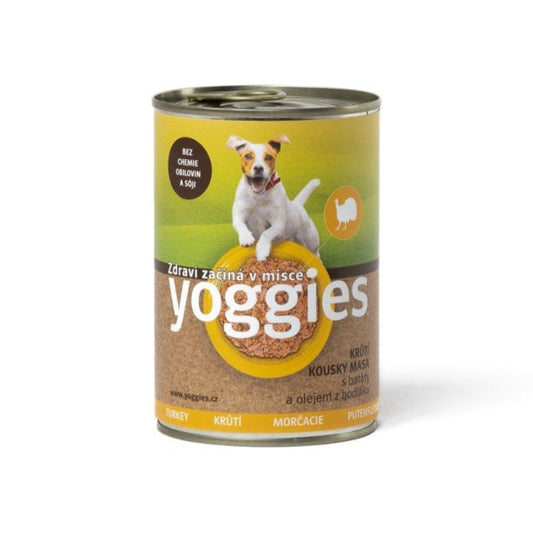 Yoggies krůtí konzerva s batáty a bodlákovým olejem 400g