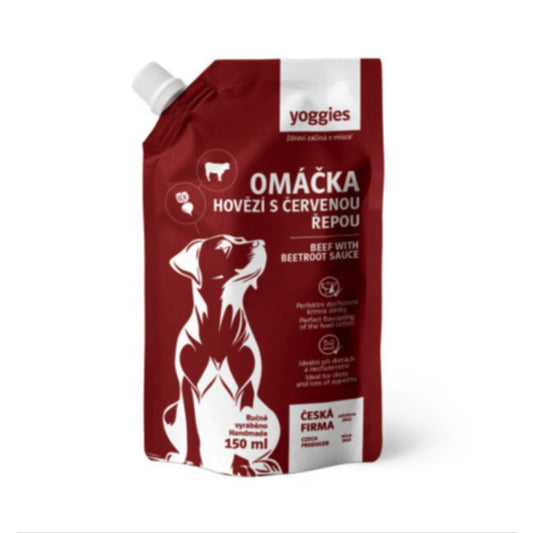Yoggies omáčka s hovězím masem a červenou řepou 150ml