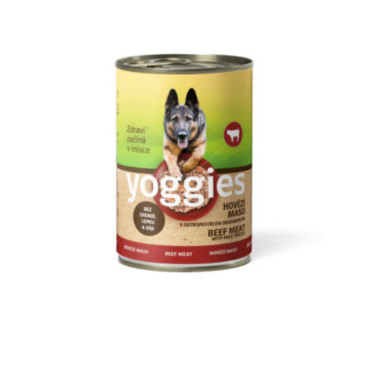Yoggies hovězí konzerva s ostropestřcem mariánským 400g